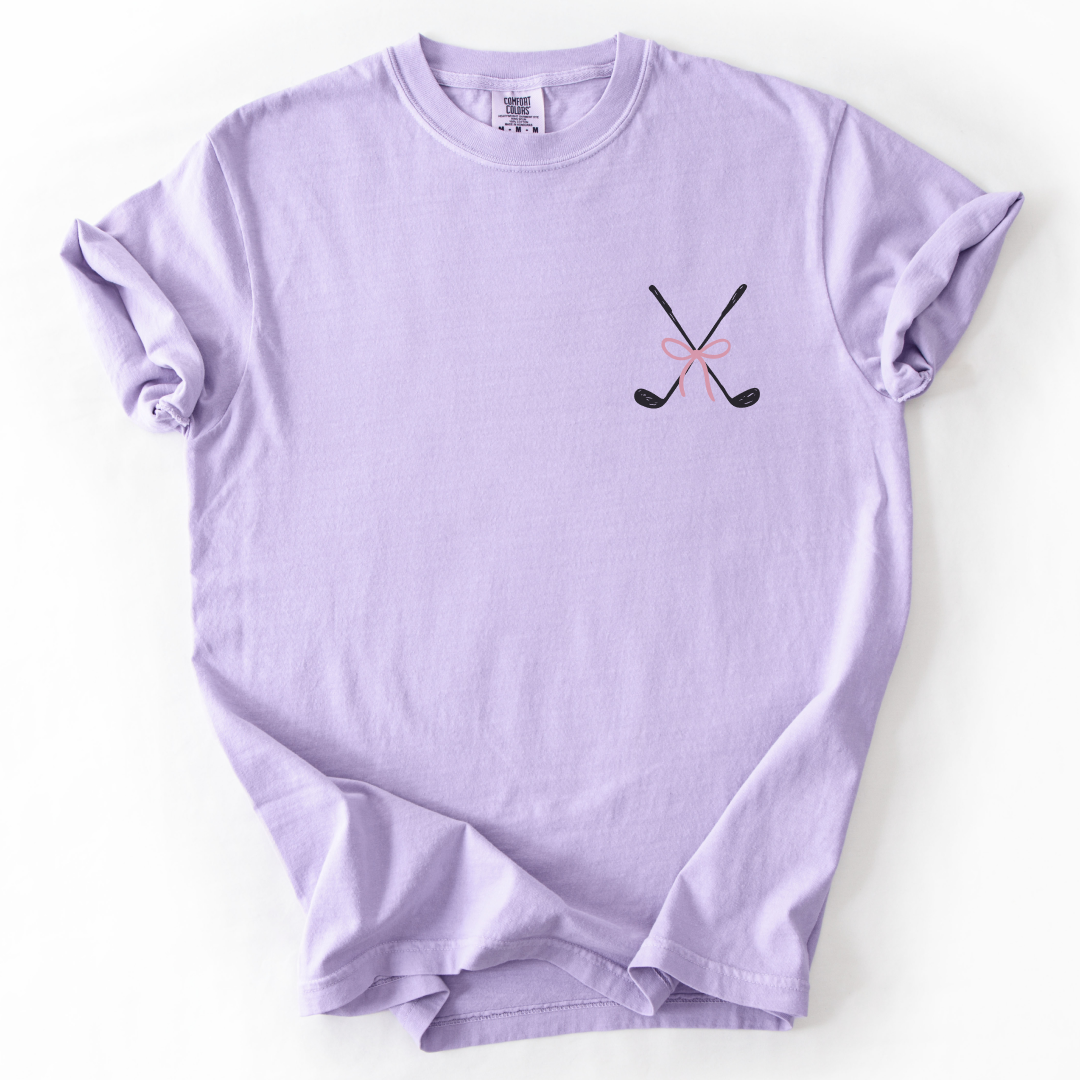 Golf Clubs Pink Bow T-Shirt