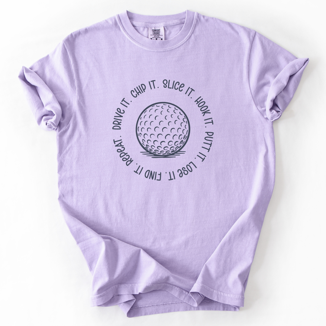 Circular Text Golf T-Shirt