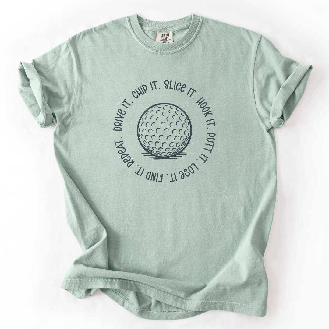 Circular Text Golf T-Shirt