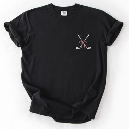 Golf Clubs Pink Bow T-Shirt