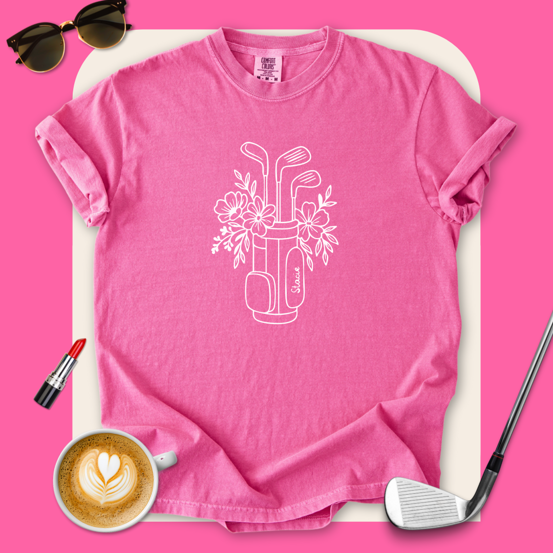 Custom Floral Golf T-Shirt