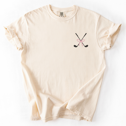 Golf Clubs Pink Bow T-Shirt