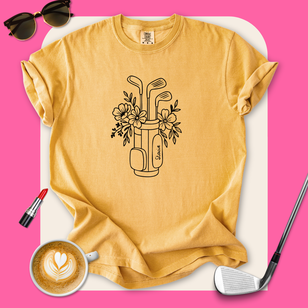 Custom Floral Golf T-Shirt