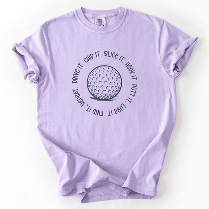 Circular Text Golf T-Shirt