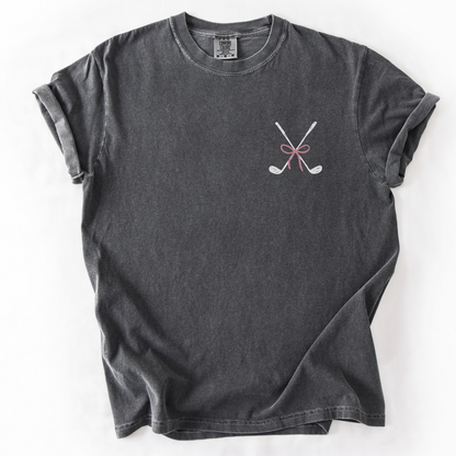 Golf Clubs Pink Bow T-Shirt