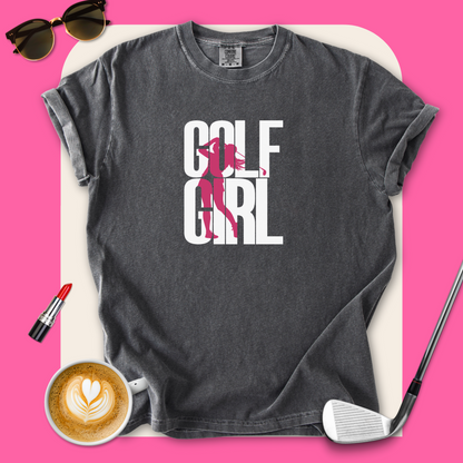 Golf Girl Pink Silhouette T-Shirt