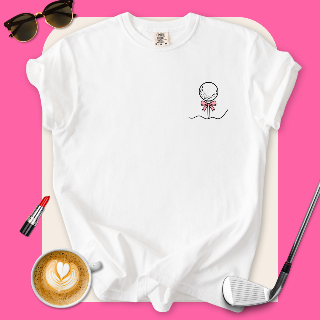 Golf Ball Pink Bow T-Shirt
