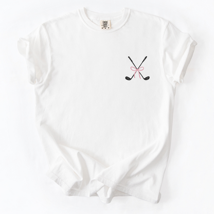 Golf Clubs Pink Bow T-Shirt
