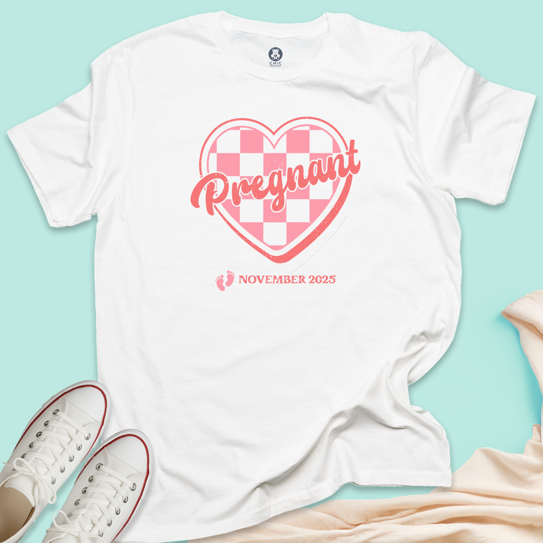 Vintage Pregnant Pink T-Shirt